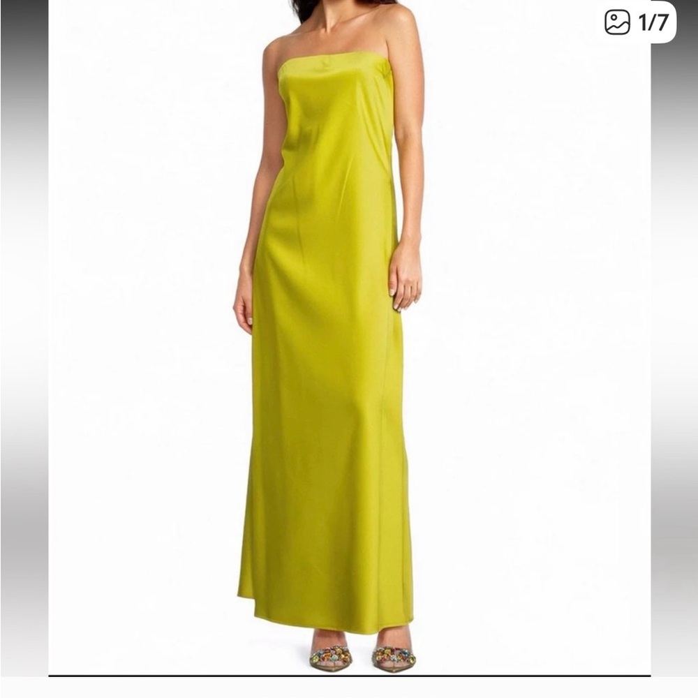Gianni Bini Strapless Chartreuse Dress